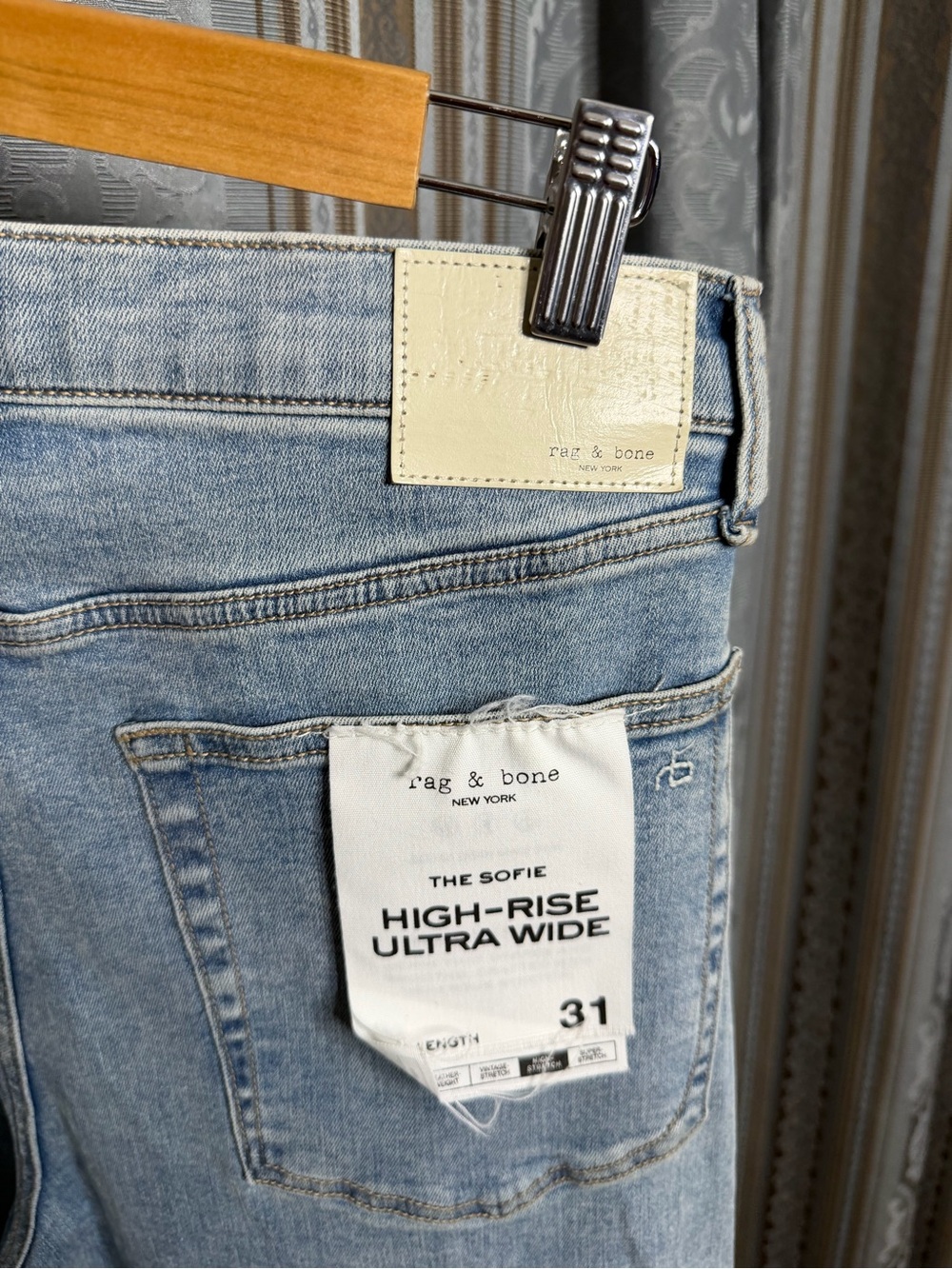 Rag & bone Sofie Ultra High Rise Wide-Leg Jean Whitney Denim - Picture 10 of 13